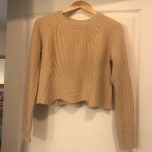 AUTUMN CASHMERE SCALLOPED HEM CROPPED SWEATER